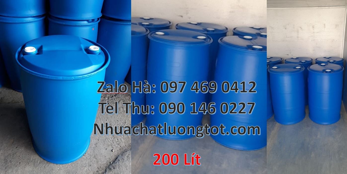 phuy nhựa 220l nắp kín,thùng phuy xanh 220l đựng chất lỏng,thùng phuy