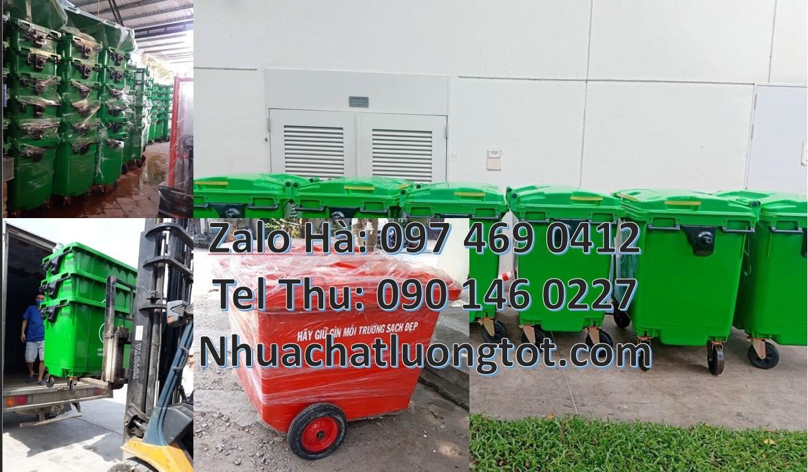 xe thu gom rác chất lượng cao,xe gom rác 660l 4 bánh xe cao su giá rẻ