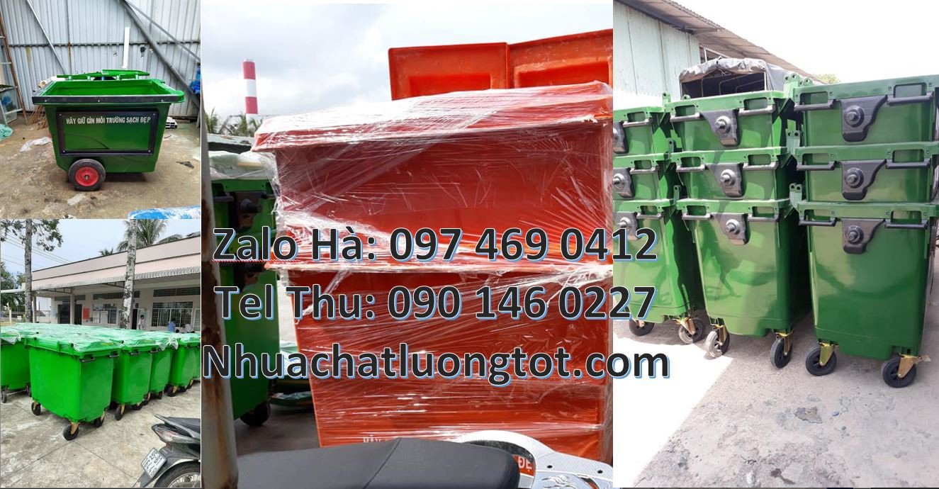 xe thu gom rác chất lượng cao,xe gom rác 660l 4 bánh xe cao su giá rẻ