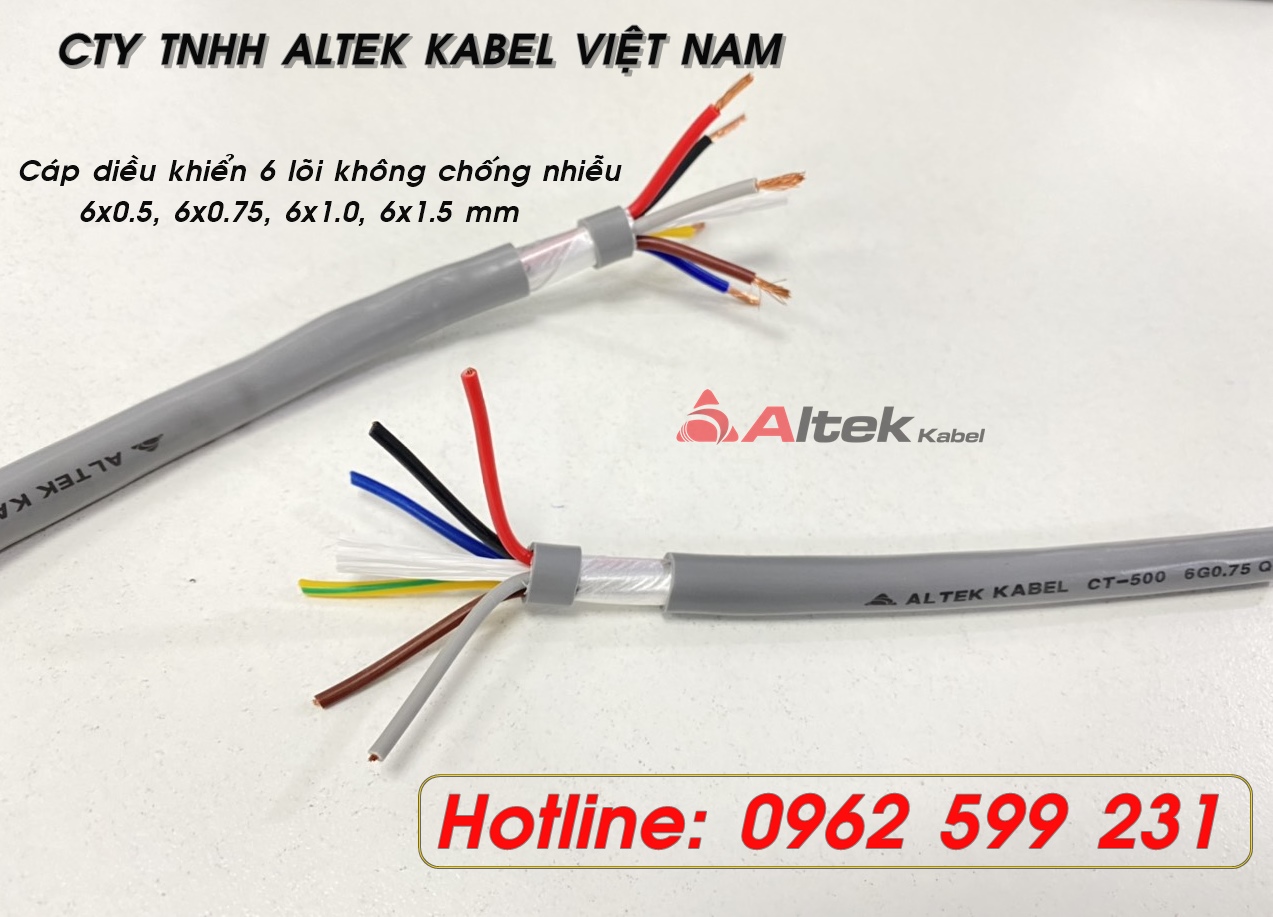 Cáp điều khiển 6 lõi chống nhiễu, không chống nhiễu Altek kabel