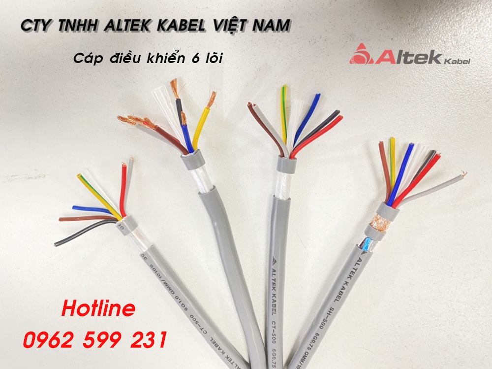 Cáp điều khiển 6 lõi chống nhiễu, không chống nhiễu Altek kabel
