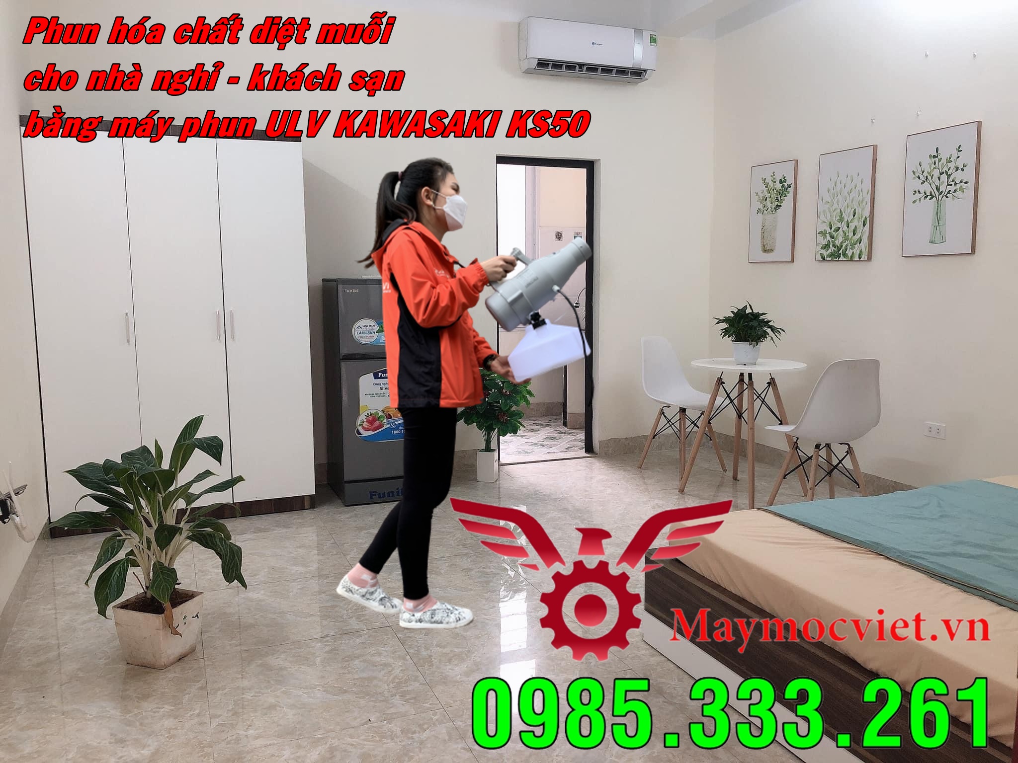 Máy phun hóa chất diệt muỗi nhà ở, chung cư mini, nhà nghỉ, khách sạn