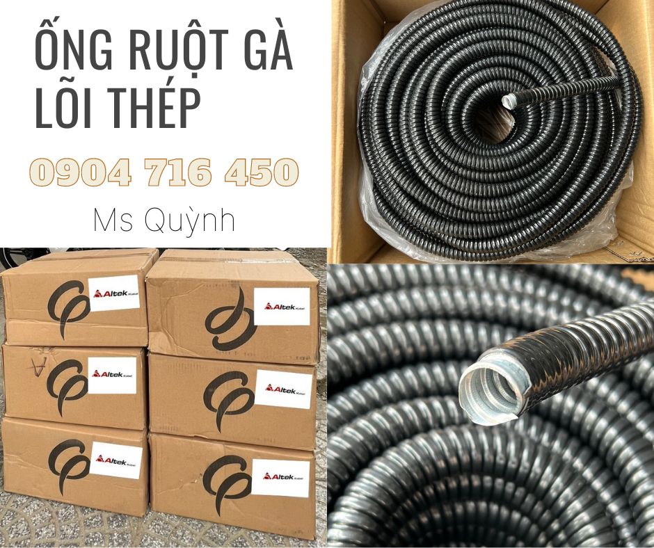 ống ruột gà lõi thép phi 16, phi 20, phi 25, phi 32, phi 40