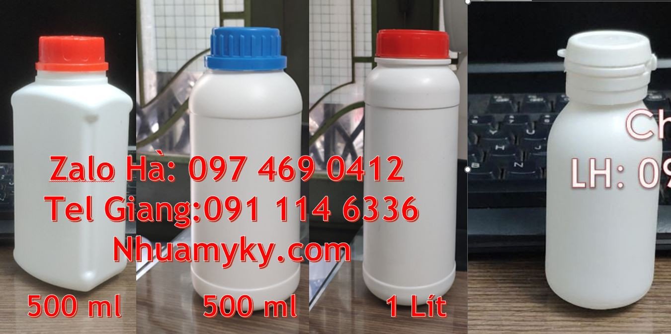 chai nhựa hdpe 100ml vuông,chai nhựa màu xanh 500ml đựng hóa chất giá