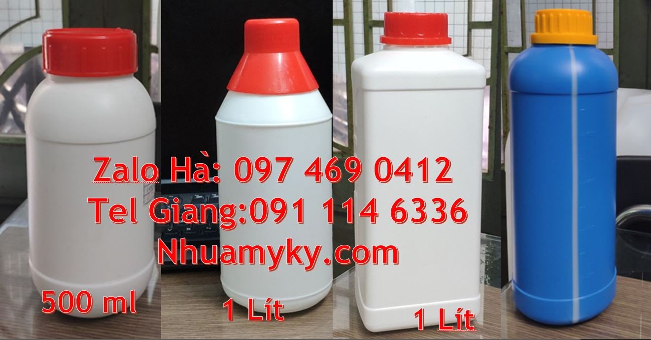chai nhựa hdpe 100ml vuông,chai nhựa màu xanh 500ml đựng hóa chất giá