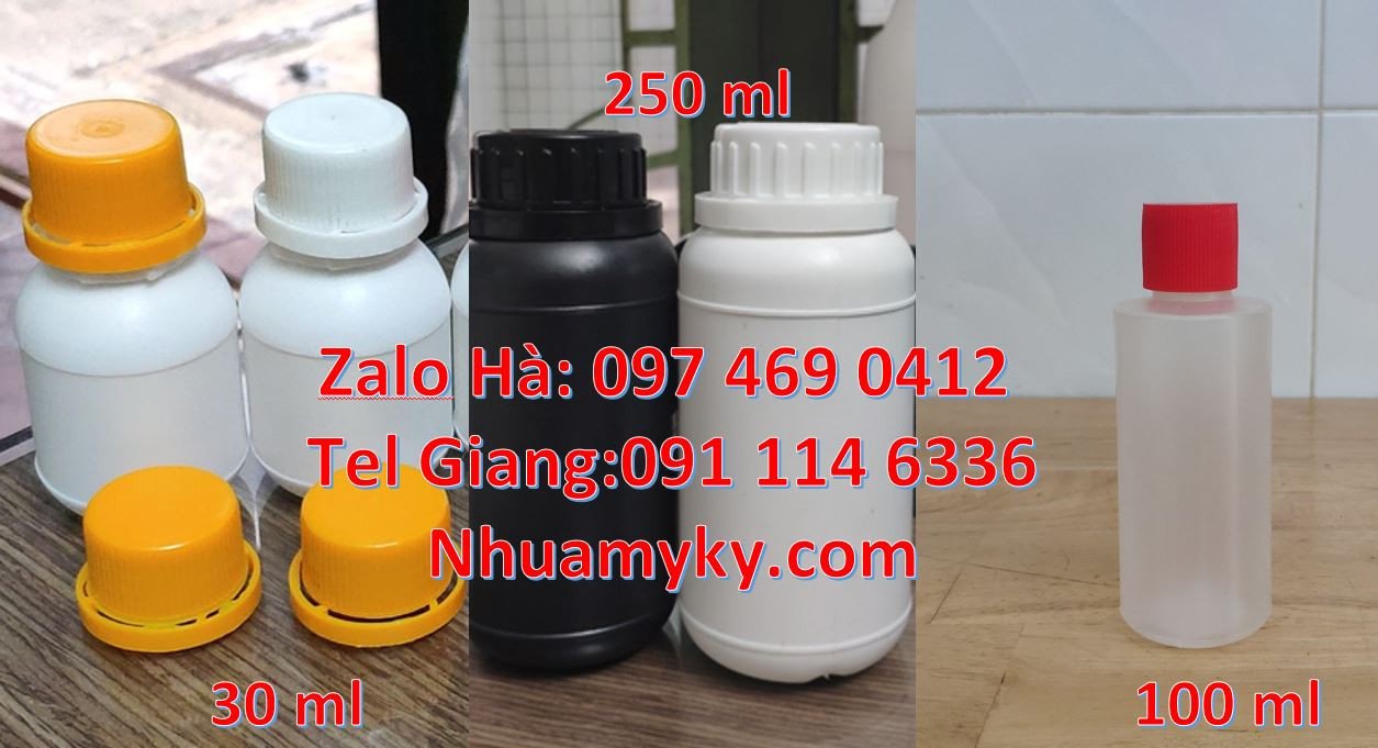 chai 250ml đựng thuốc sâu,chai 100ml màu trắng đựng thực phẩm,chai đen