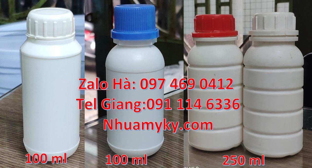 chai 250ml đựng thuốc sâu,chai 100ml màu trắng đựng thực phẩm,chai đen