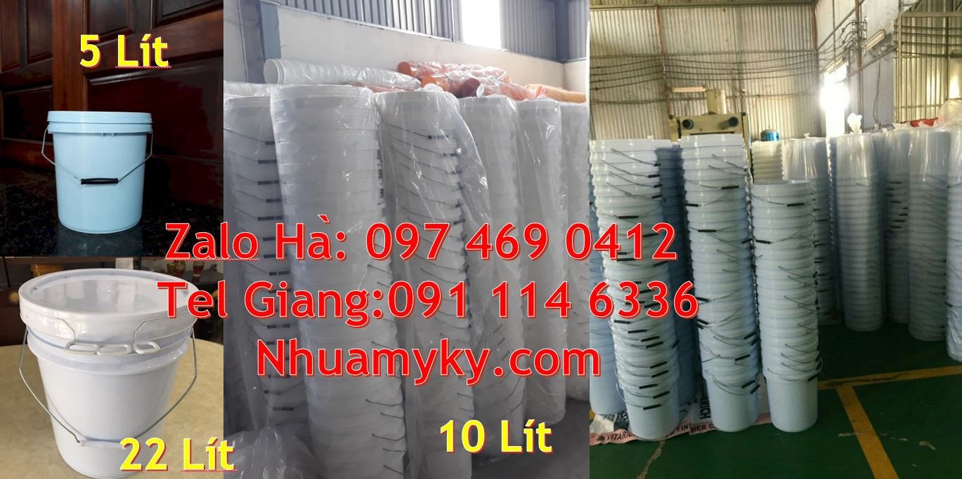 thùng sơn giá rẻ, vỏ thùng đựng sơn 22l màu trắng,xô nhựa 10l đựng nuo