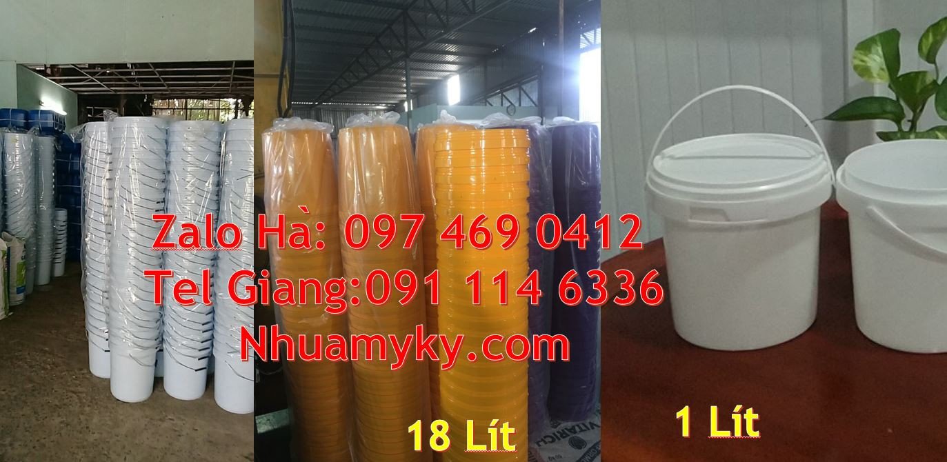 thùng sơn giá rẻ, vỏ thùng đựng sơn 22l màu trắng,xô nhựa 10l đựng nuo