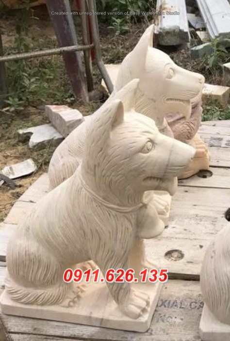 Mẫu chó đá đẹp, đúc nguyên khối, làm theo yêu cầu