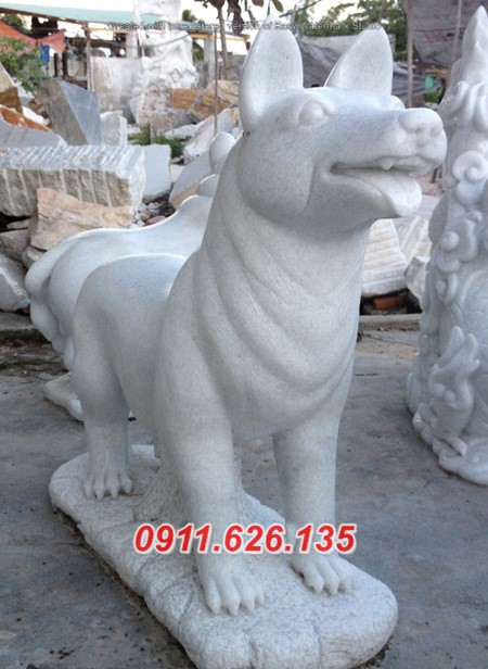 Mẫu chó đá đẹp, đúc nguyên khối, làm theo yêu cầu