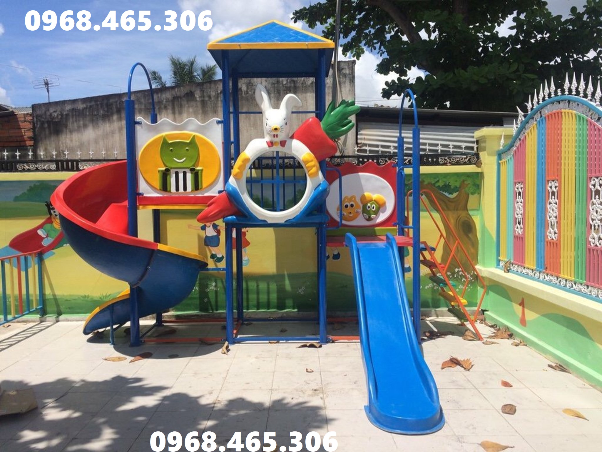 Cầu trượt trẻ em ngoài trời dành cho trường mầm non, khu vui chơi