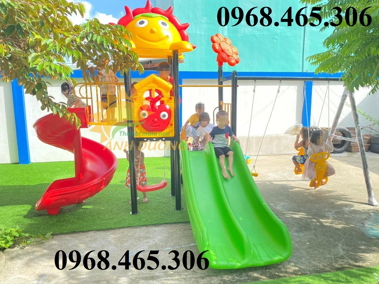 Cầu trượt trẻ em ngoài trời dành cho khu vui chơi, công viên, chung cư