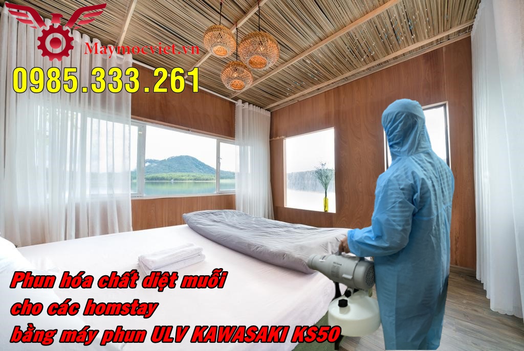 Dùng máy phun sương ULV KAWASAKI KS50 phun diệt muỗi phòng dịch bệnh