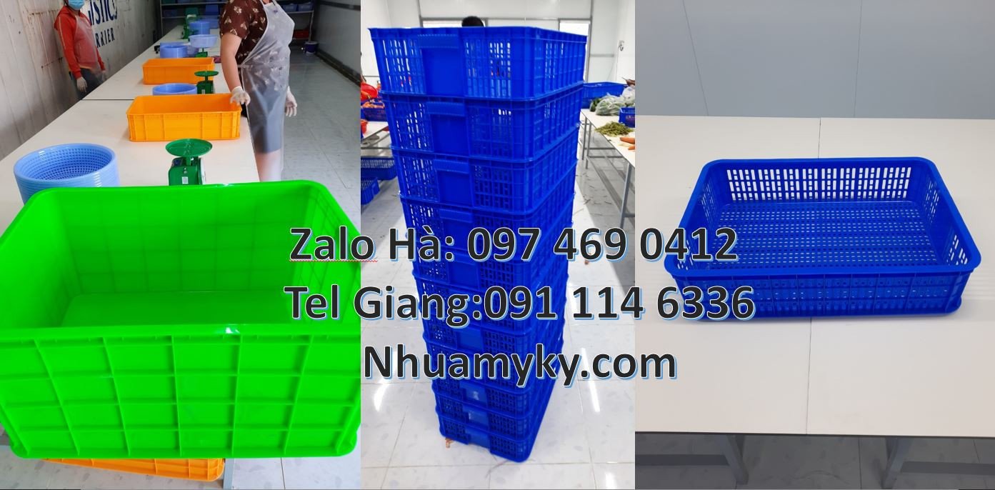 sóng nhựa công nghiệp,rổ nhựa xanh vàng,sóng hở 4t5,giỏ nhựa đựng hảis