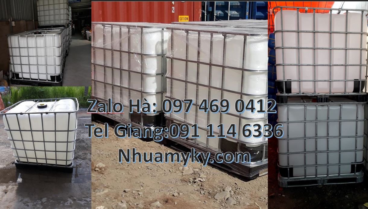 thùng nhựa 1000l đựng hóa chất,tank nhựa màu trắng đựng nước,ibc 1000l