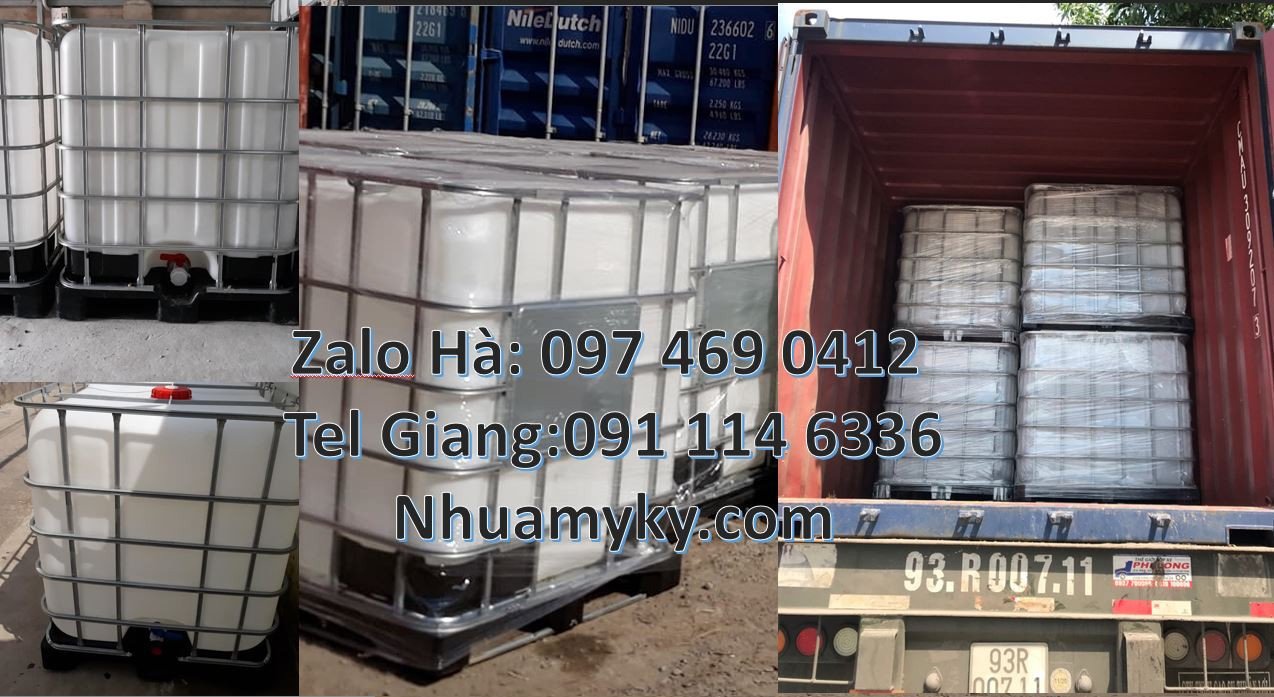 thùng nhựa 1000l đựng hóa chất,tank nhựa màu trắng đựng nước,ibc 1000l