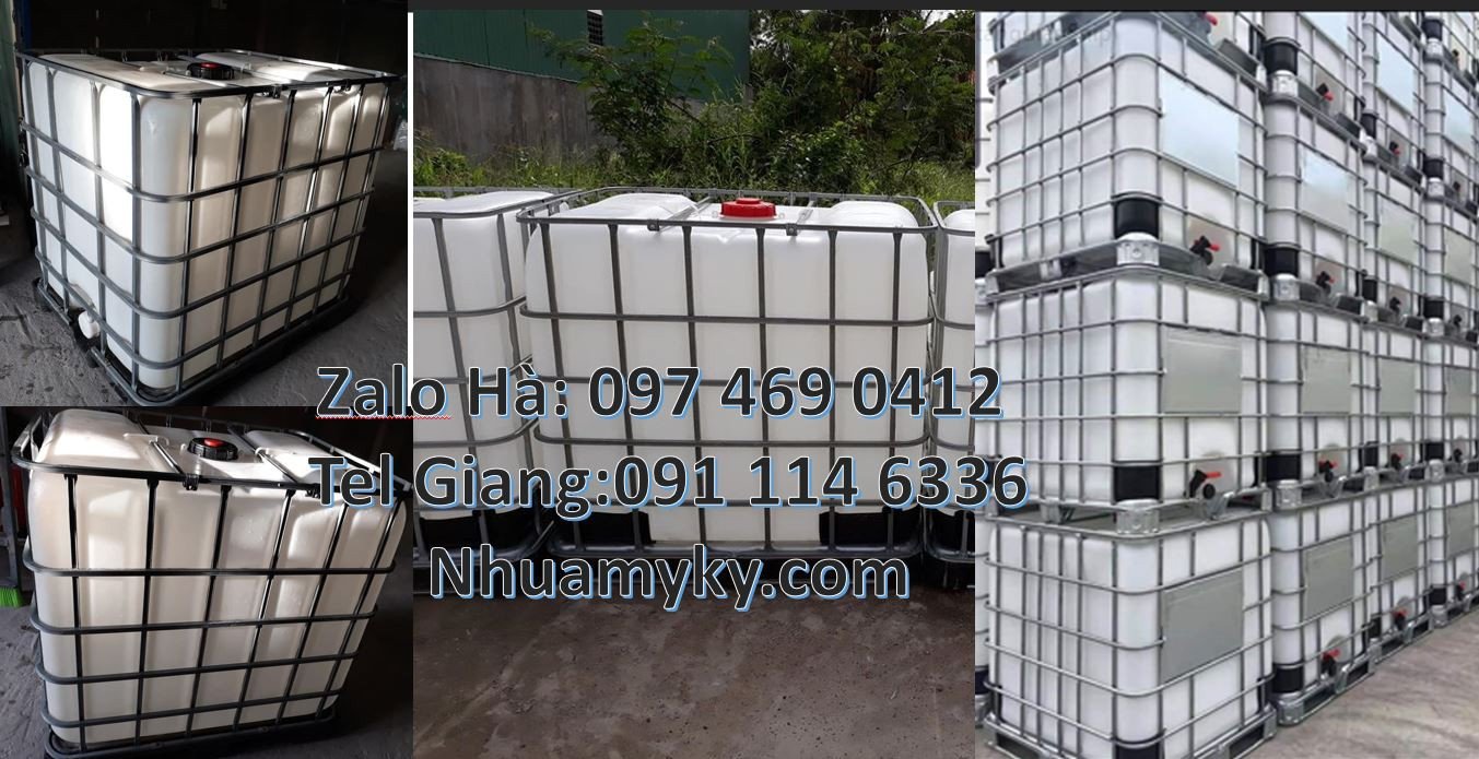 thùng nhựa 1000l đựng hóa chất,tank nhựa màu trắng đựng nước,ibc 1000l