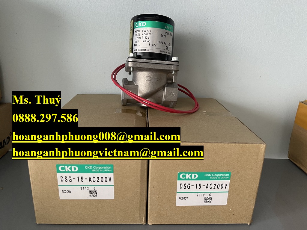 Chính hãng  Van CKD DSG-15-AC200V  Cty Hoàng Anh Phương