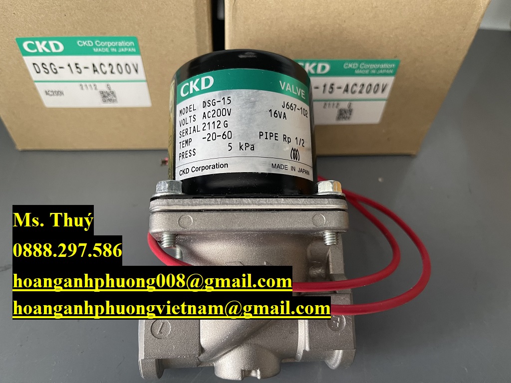 Chính hãng  Van CKD DSG-15-AC200V  Cty Hoàng Anh Phương