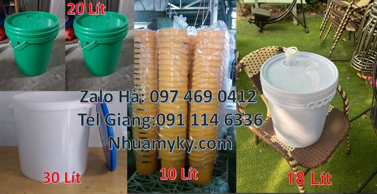 vỏ thùng đựng sơn 19l, xô nhựa 20l quai sắt,xô nhựa 18l chiết rót giá