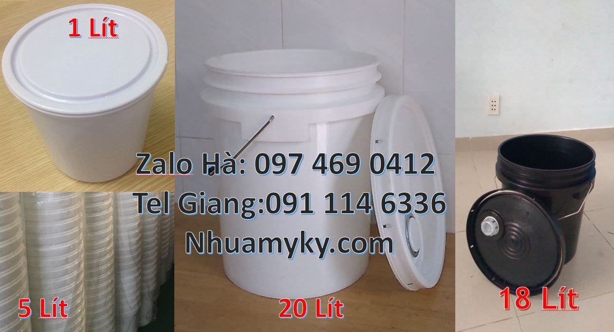 vỏ thùng đựng sơn 19l, xô nhựa 20l quai sắt,xô nhựa 18l chiết rót giá