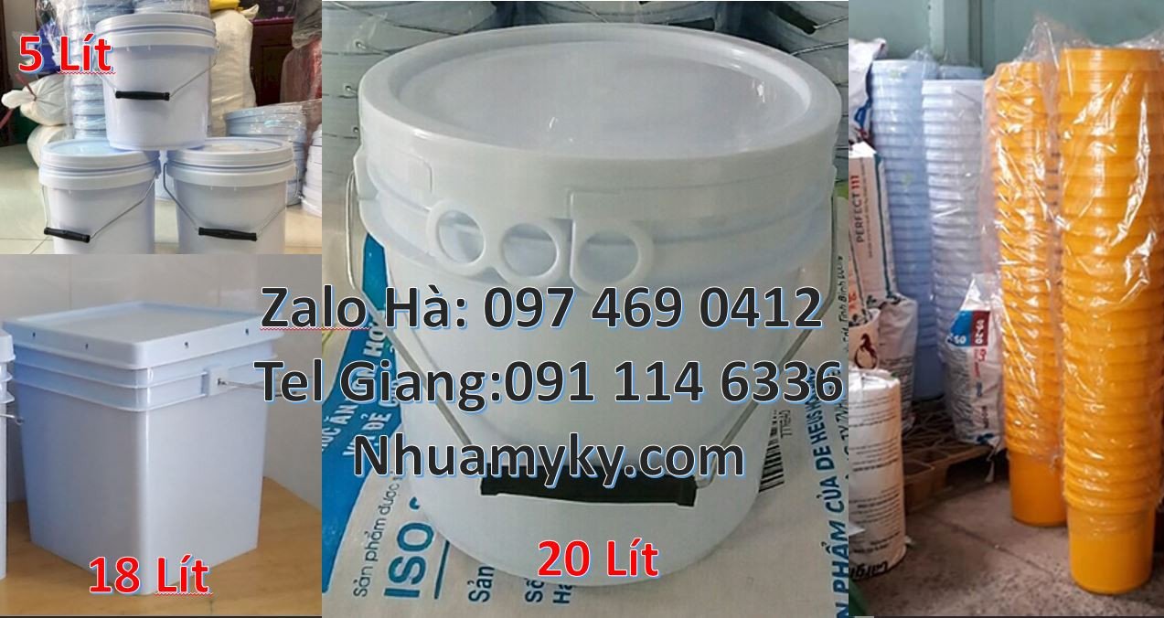 vỏ thùng đựng sơn 19l, xô nhựa 20l quai sắt,xô nhựa 18l chiết rót giá