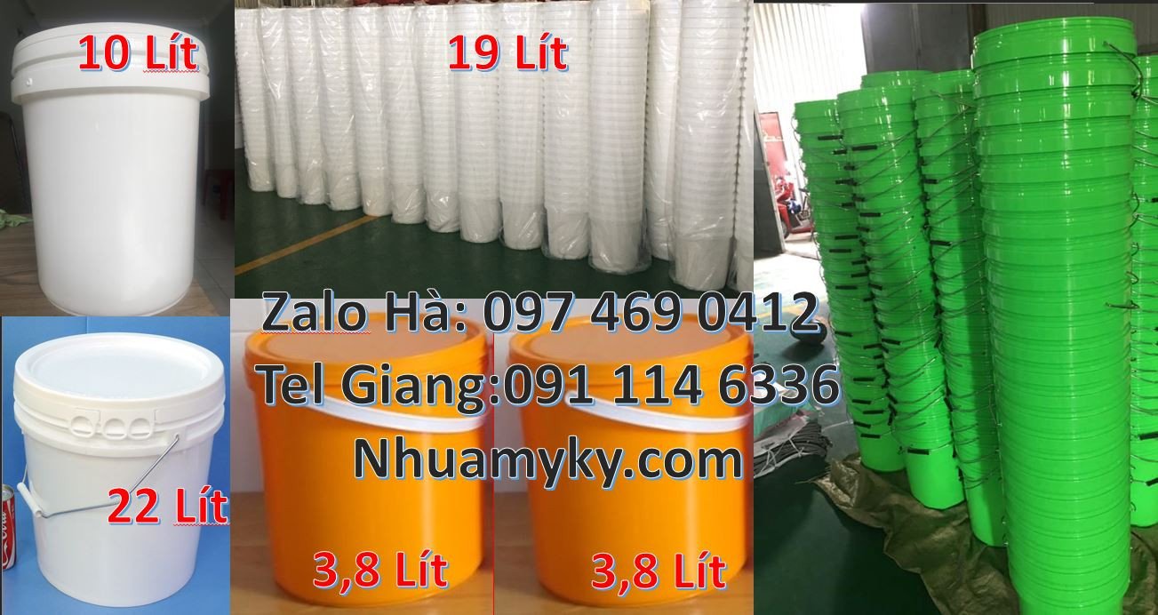 vỏ thùng đựng sơn 19l, xô nhựa 20l quai sắt,xô nhựa 18l chiết rót giá