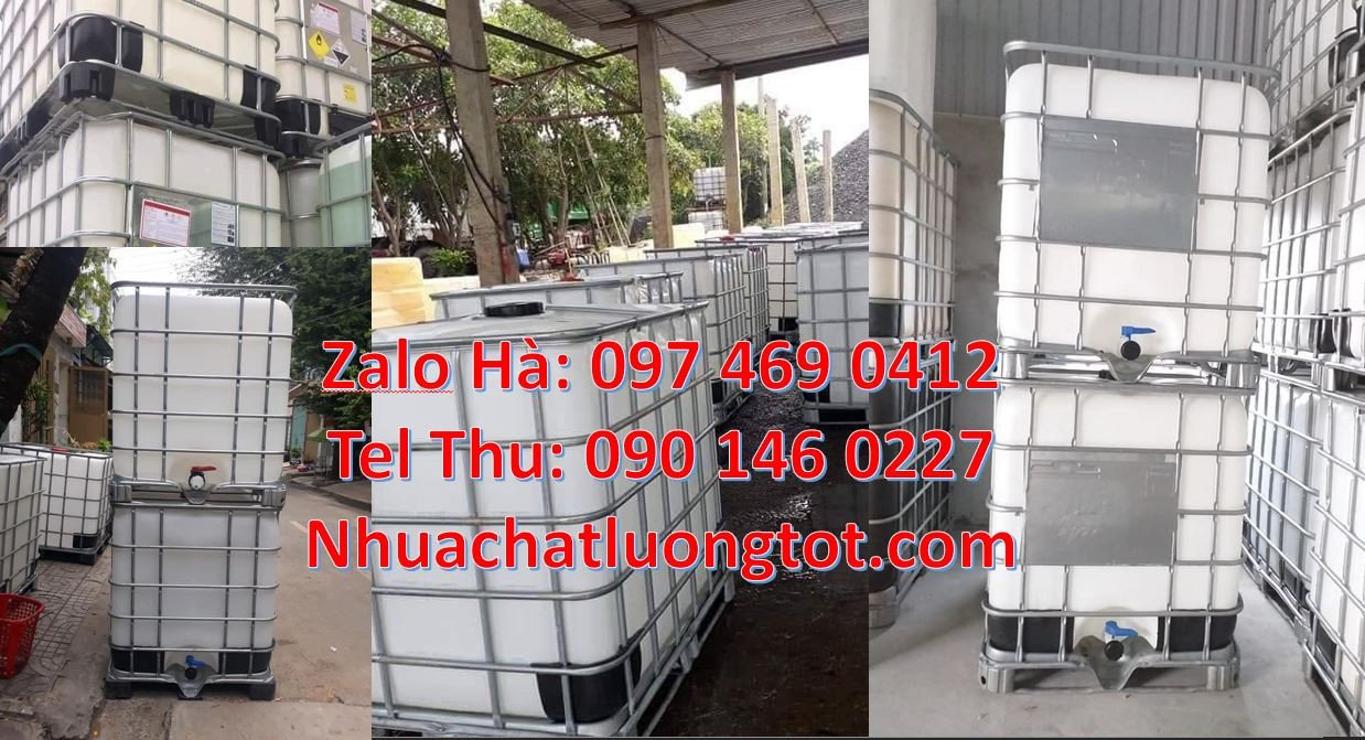 bồn nhựa ibc 1000l mới,tank nhựa trắng 1000l đựng chất lỏng giá rẻ hcm