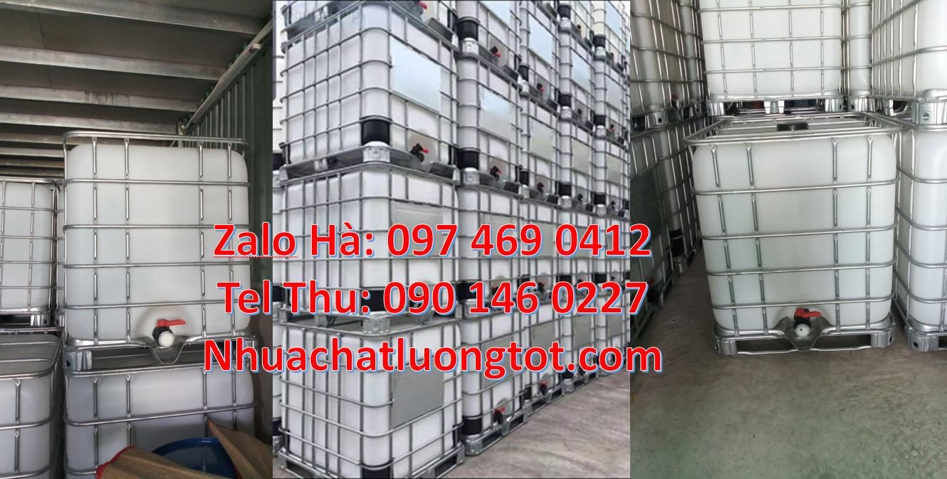 bồn nhựa ibc 1000l mới,tank nhựa trắng 1000l đựng chất lỏng giá rẻ hcm