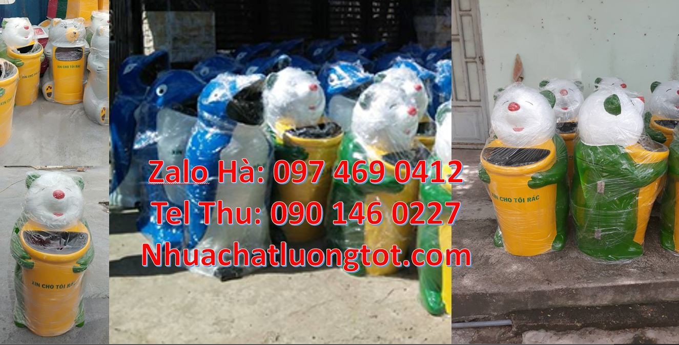 thùng rác hình con thú,thùng rác hình con cá heo,thùng rác con gấu rẻ