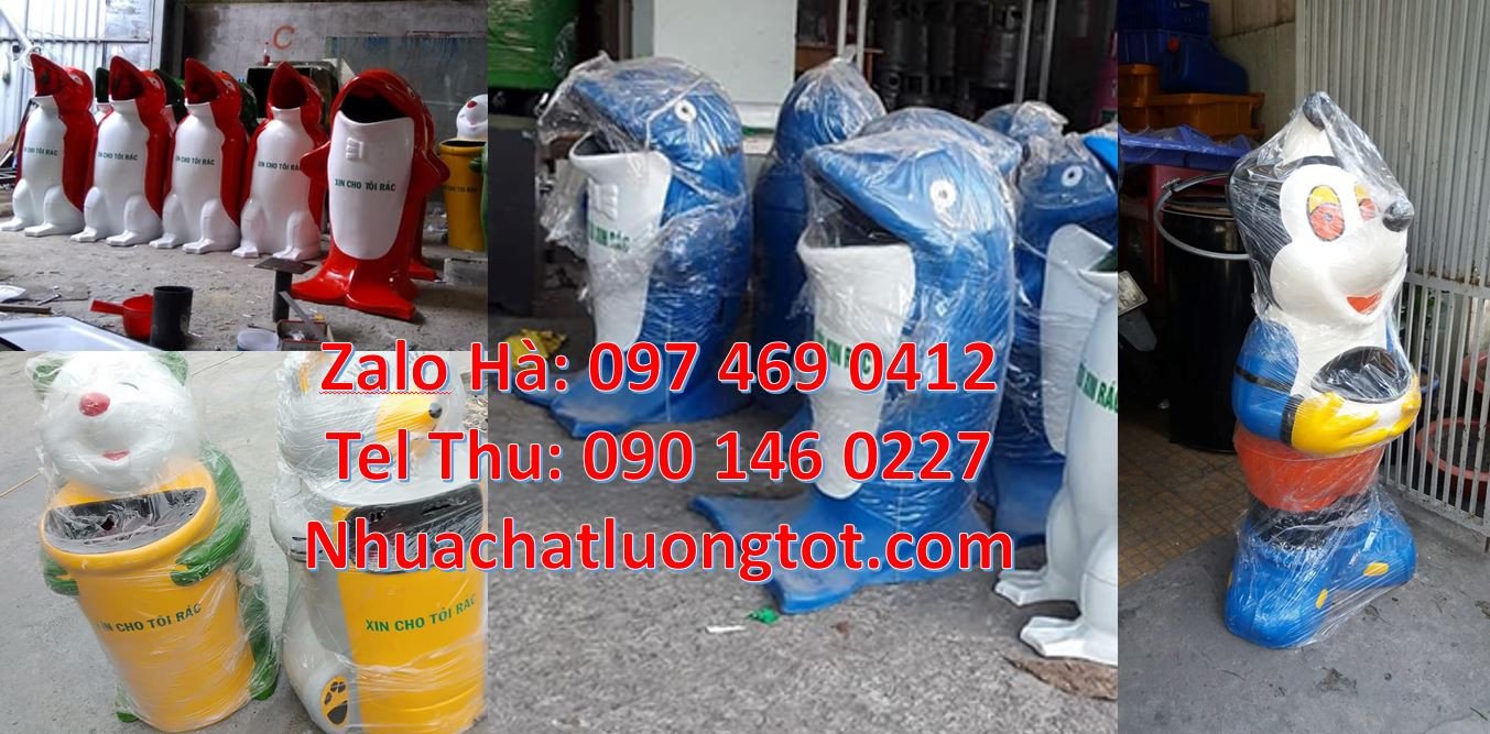 thùng rác hình con thú,thùng rác hình con cá heo,thùng rác con gấu rẻ