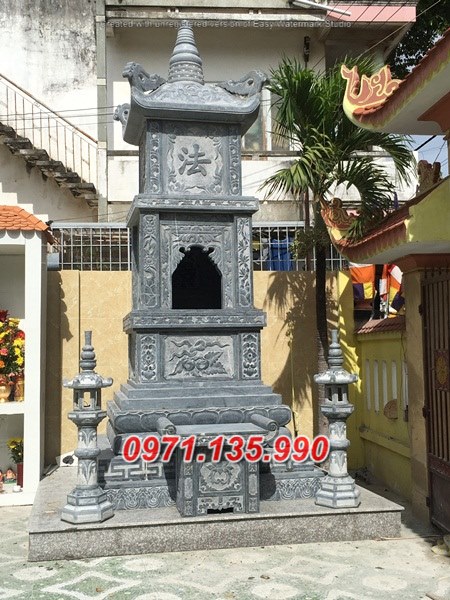 Mẫu mộ tháp phật giáo bằng đá đẹp bán tại Hậu Giang - tháp mộ sư