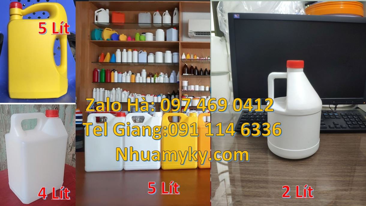 can nhựa 10l đựng dung môi,can 5l đựng nước rửa chén,can 4l đựng hóa c