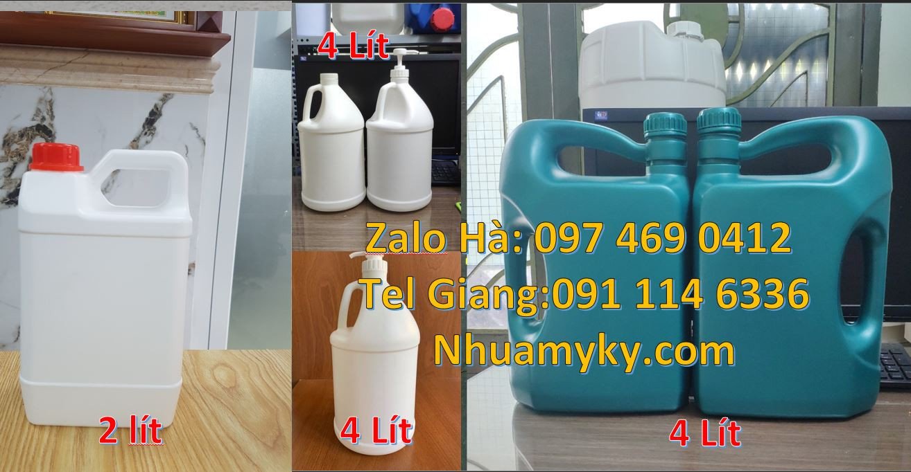can nhựa 10l đựng dung môi,can 5l đựng nước rửa chén,can 4l đựng hóa c