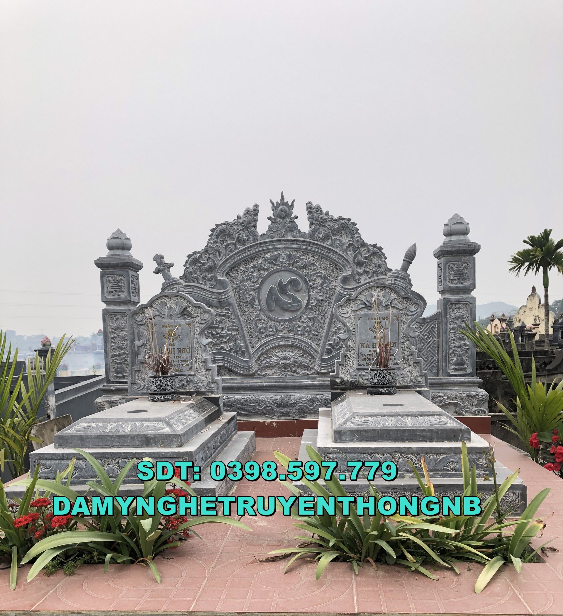 Bình phong đá đẹp cuốn thư đá xanh đen hàng tuyển chọn nguyên khối ịnh