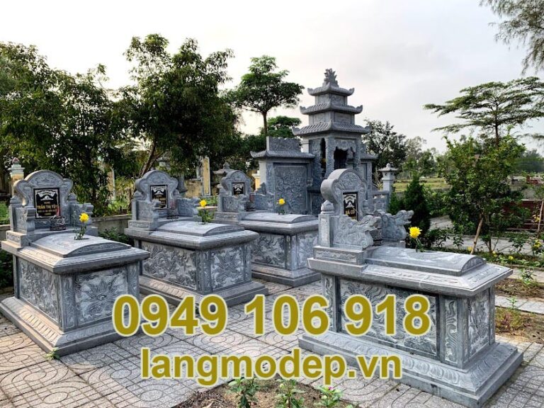 Lắp đặt khu lăng mộ đá xanh đen năm 2023