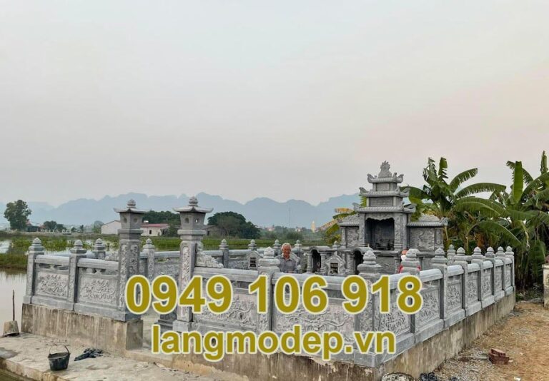 Lắp đặt khu lăng mộ đá xanh đen năm 2023