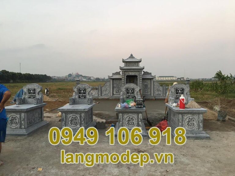 Lắp đặt khu lăng mộ đá xanh đen năm 2023
