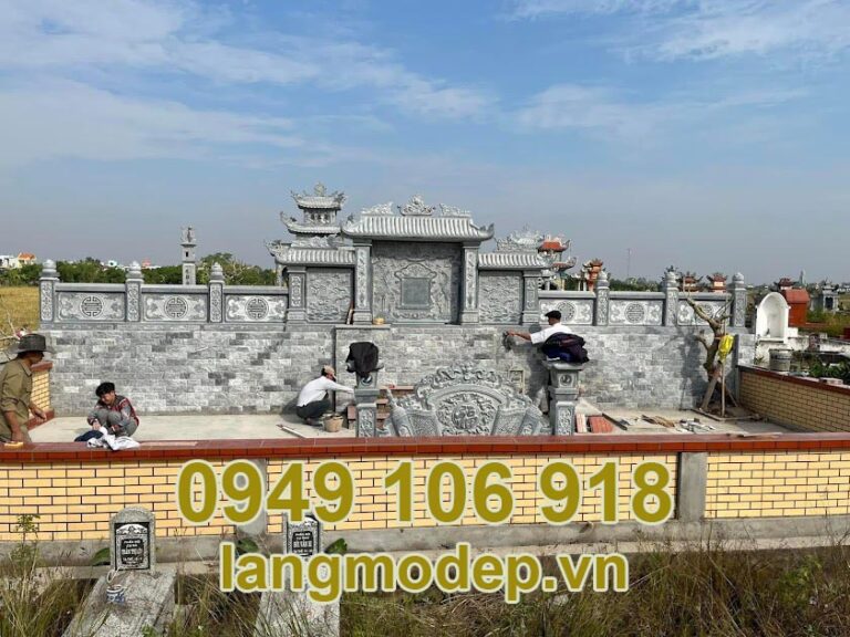 Lắp đặt khu lăng mộ đá xanh đen năm 2023