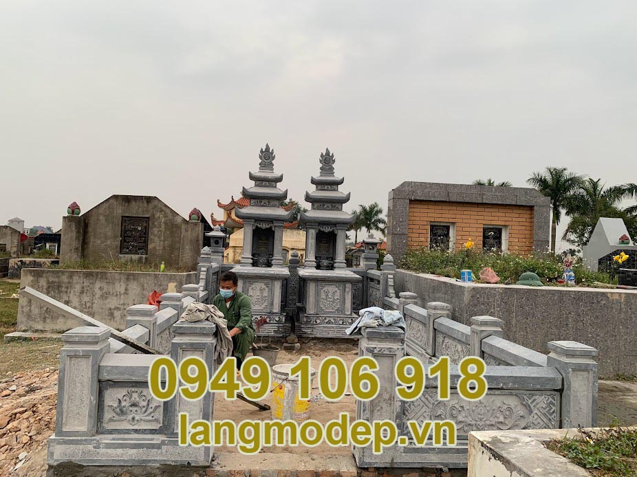 Lắp đặt khu lăng mộ đá xanh đen năm 2023