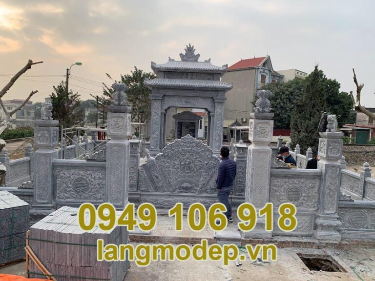 Lắp đặt khu lăng mộ đá xanh đen năm 2023