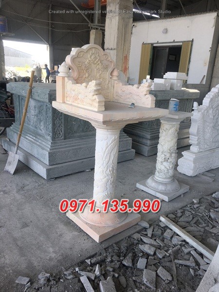 Mẫu miếu thờ thần linh bằng đá đẹp bán tại vĩnh long - bàn thờ thiên