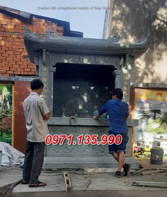 Mẫu miếu thờ ngoài trời bằng đá đẹp bán tại trà vinh - bàn thờ thiên