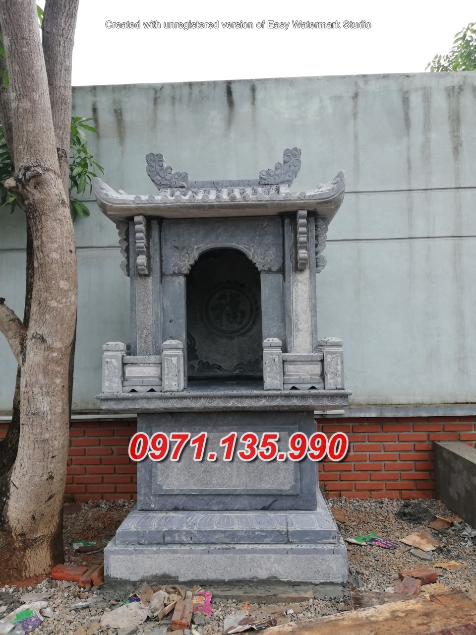 Mẫu miếu thờ thần linh bằng đá đẹp bán tại cà mau - bàn thờ thiên