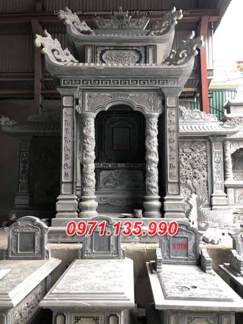 Mẫu miếu thờ thần linh bằng đá đẹp bán tại quảng nam - bàn thờ thiên