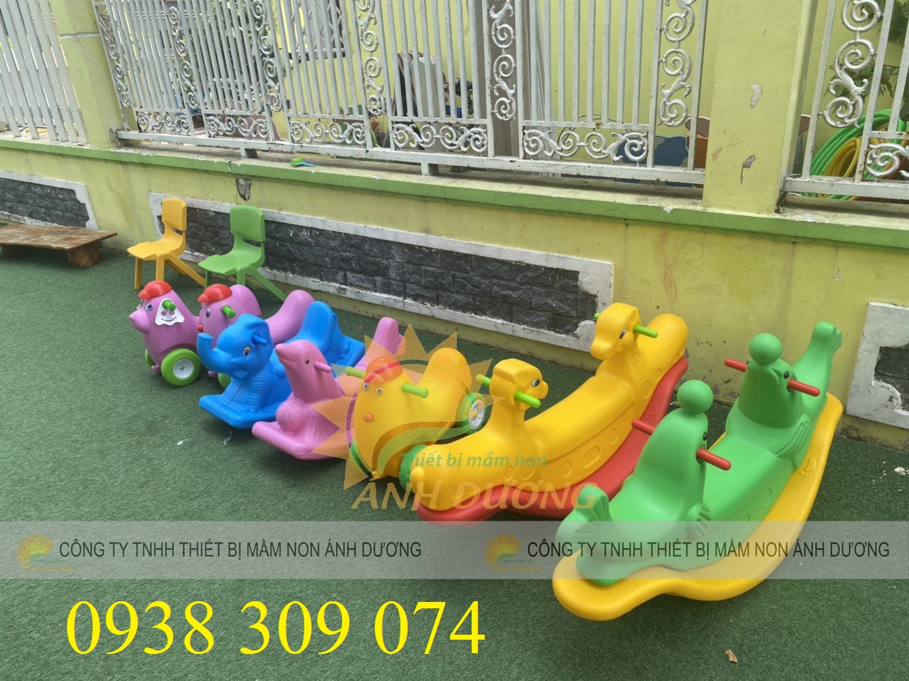 Bập bênh đôi nhập khẩu con gà, cá heo, con ngựa