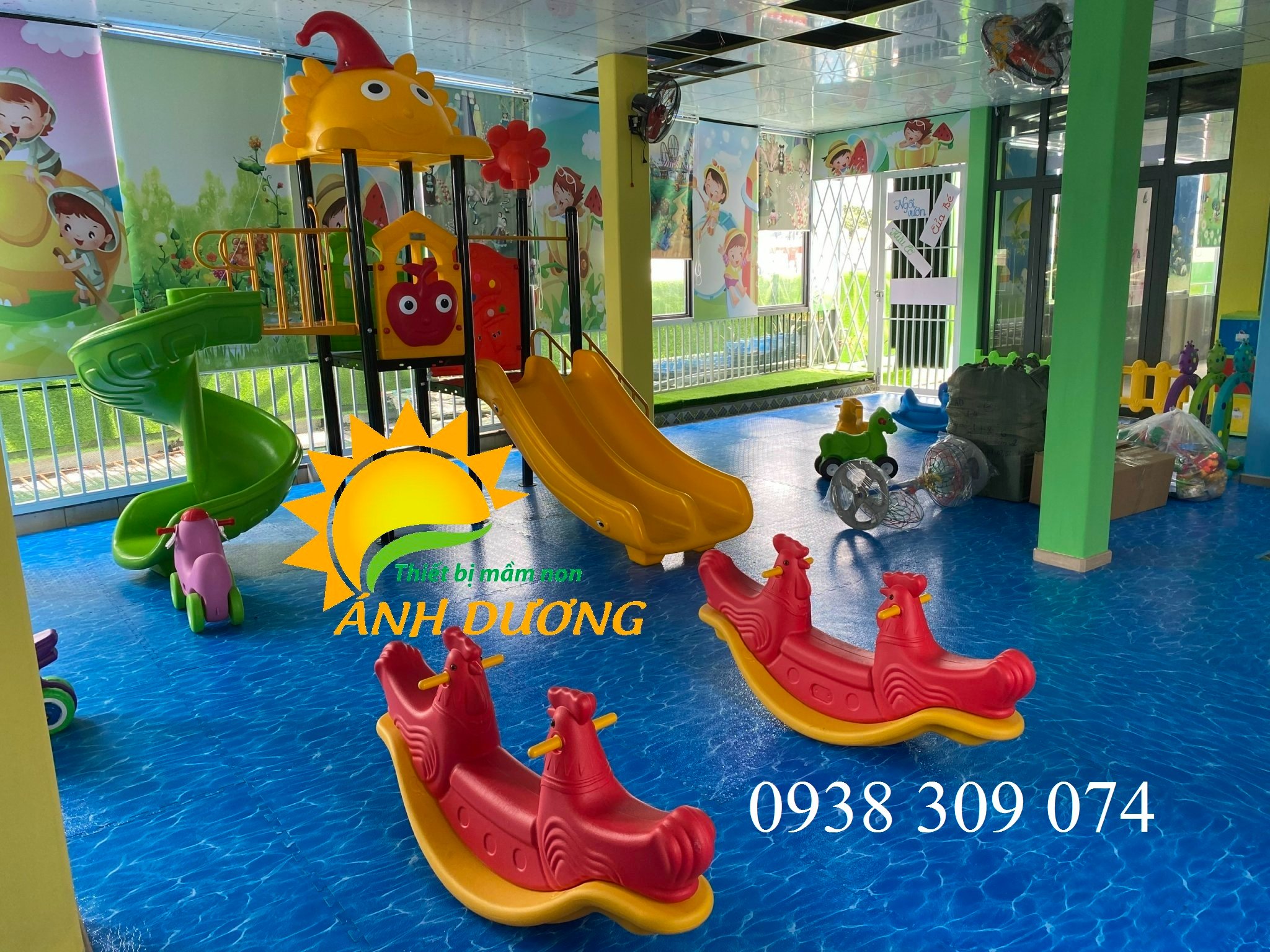 Bập bênh đôi nhập khẩu con gà, cá heo, con ngựa