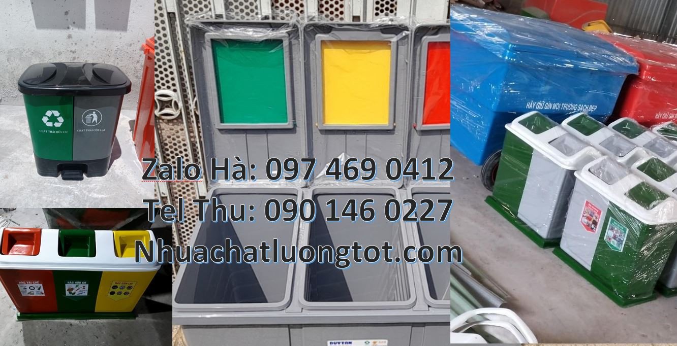 thùng rác 3 ngăn gia đình,thùng rác 2 ngăn dùng để phân loại rác giá r