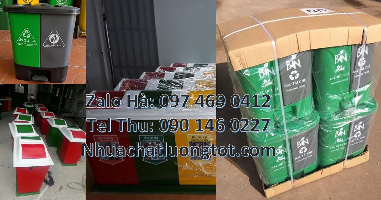 thùng rác 3 ngăn gia đình,thùng rác 2 ngăn dùng để phân loại rác giá r